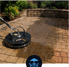 Pressure washing a patio